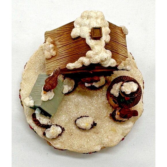 VINTAGE 2002 Our America #4098 ~ Winter Birdhouse Topper for Yankee Jar Candles - Picture 8 of 12
